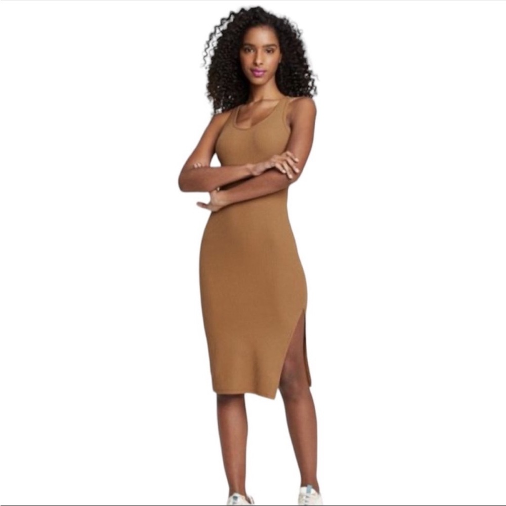 Sleeveless Open Back Ribbed Knit Dress - Picture 2 of 6